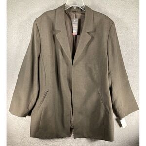 Doc & Amelia Blazer Women's Plus 34W Olive Green‎ Aerocool Office Career NEW